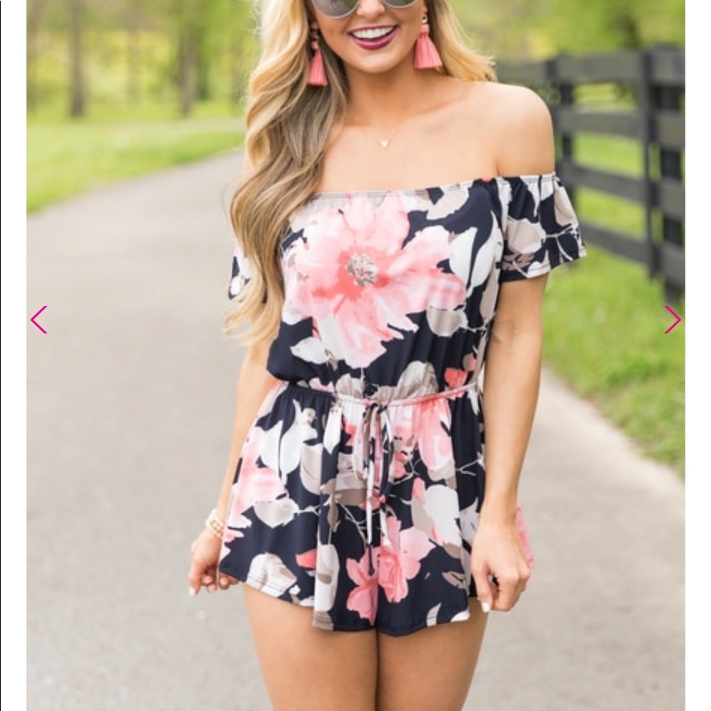 Floral romper pink lily